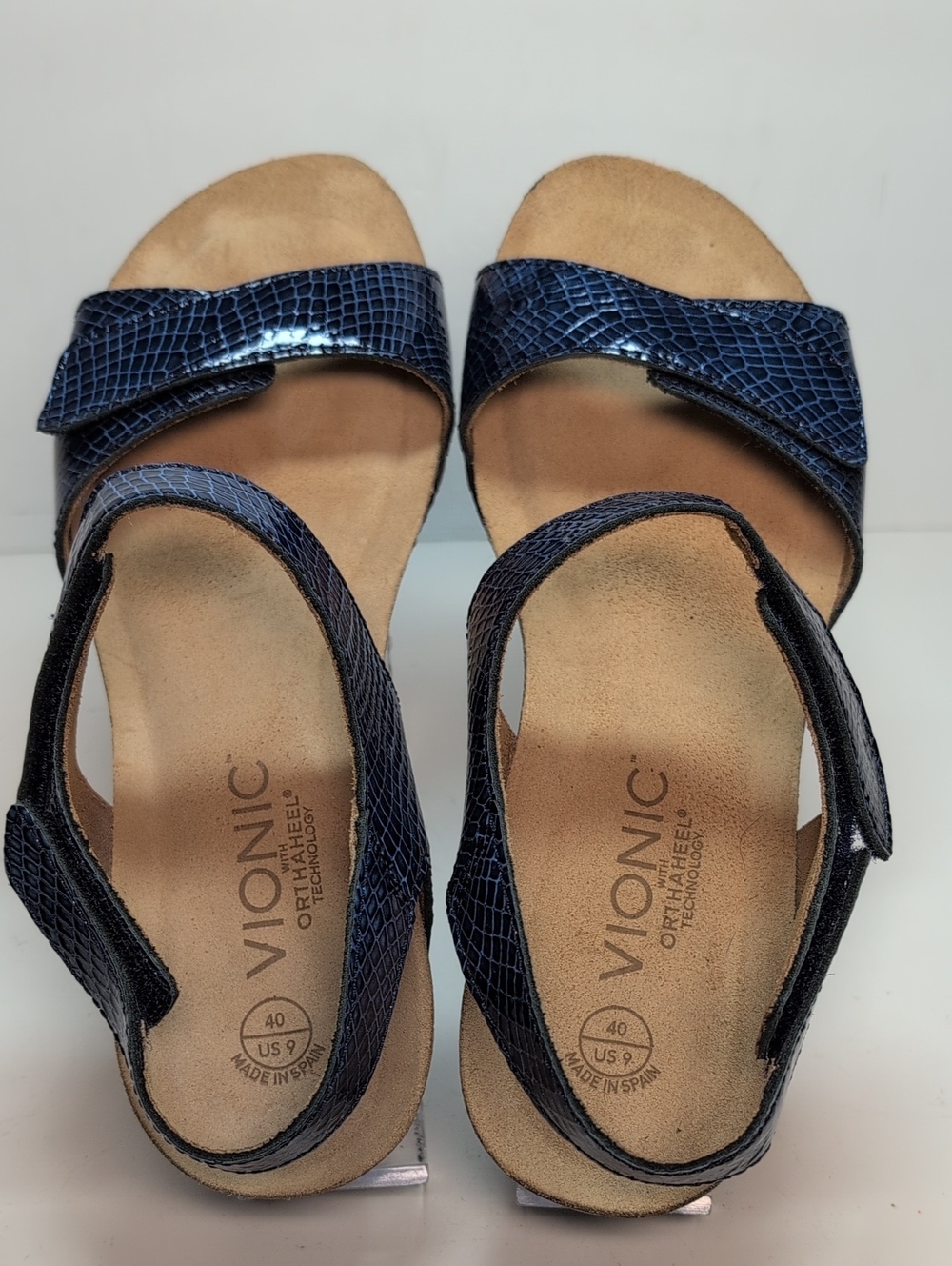 Vionic Natasia wedge strappy blue sandals womans size 9 EU 40 - Picture 8 of 16